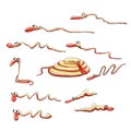 A set of funny little snakes in different versions. illustration on white background