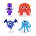 Set of Funny Mascot Design Monster