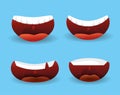 Set funny mouth with teeth and tongue Royalty Free Stock Photo