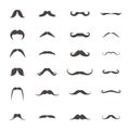 Set of funny mustache retro style, vector illustration