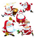 Set of funny Santa Claus