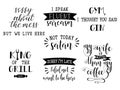 Set of 7 funny and sarcastic hand lettering. Modern calligraphy.