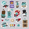 Set of funny stickers for social network Royalty Free Stock Photo