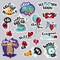 Set of funny stickers for social network Royalty Free Stock Photo