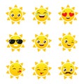 Set Of Funny Sun Emojis