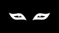 Set of funny, tribal, and evil eyes in the dark simple - vector illustration Royalty Free Stock Photo