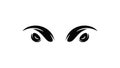 Set of funny, tribal, and evil eyes in the dark simple - vector illustration Royalty Free Stock Photo