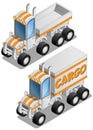 A set of funny trucks with semi-trailers. Royalty Free Stock Photo