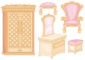 Set of furniture in bedroom Royalty Free Stock Photo