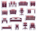 Set of furniture icons