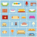 Set of furniture icons Royalty Free Stock Photo