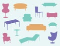 Set of furniture icons