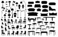 Set of furniture silhouettes Royalty Free Stock Photo