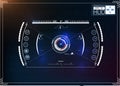 Set of futuristic blue infographics as head-up display. Display navigation elements for the web and app. Royalty Free Stock Photo