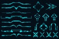 Set of futuristic elements for the hud interface