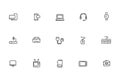 Set of gadget icons in simple line style