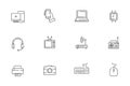 Set of gadgets and electronic icons in line style Royalty Free Stock Photo