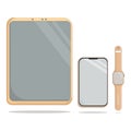 set of gadgets, tablet, phone, watch Royalty Free Stock Photo