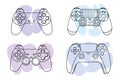 Set of game controllers in hand drawn style Royalty Free Stock Photo