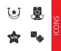 Set Game dice, Horseshoe, Casino win and Online sports betting icon. Vector