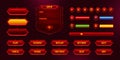 Set of game frames, bars and menu user interface Royalty Free Stock Photo