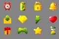 Set of game icons for UI. GUI elements for mobile app Royalty Free Stock Photo