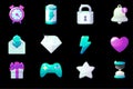 Set of game icons for UI. GUI elements Royalty Free Stock Photo