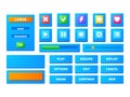 Set game menu elements block toy texture interface Royalty Free Stock Photo