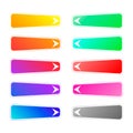 Set of game options buttons. Color square buttons. Royalty Free Stock Photo