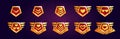 Set of game rank badges with hearts Royalty Free Stock Photo