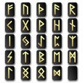 Viking runes, elder futhark alphabet. Retro norse scandinavian runes. Sketch celtic ancient letters. Old hieroglyphic