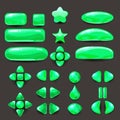 Set game ui. Complete green menu of graphical user interface GUI to build 2D games. Casual Game. Vector. Royalty Free Stock Photo