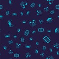 Set Gamepad, 3d modeling, 360 degree view and on seamless pattern. Vector Royalty Free Stock Photo