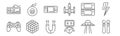 Set of 12 gaming icons. outline thin line icons such as game controller, robot, rubik?s cube, handheld console, handheld console,