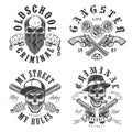 Set of gangster emblems