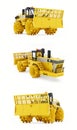 Set Garbage compactor machine for landfills. industrial bulldozer for working in landfills. 3d rendering. Royalty Free Stock Photo