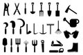 Set of Garden hand tools icon Royalty Free Stock Photo