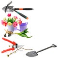Set of garden tools isolated on white background. Collage. Free Royalty Free Stock Photo