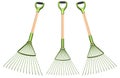 Set of garden tools and supplies for gardener and flower pots in garden Royalty Free Stock Photo