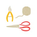 Set of garden tools on white background