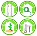 Set of gardening concept icons