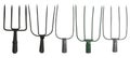 Set of  gardening forks isolated on a white background. Royalty Free Stock Photo