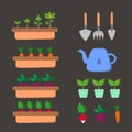 Set gardening items Royalty Free Stock Photo