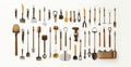 Set of gardening tools, illustrations for mug template 293:151 Royalty Free Stock Photo