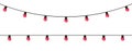 Set garland straight and curved red