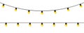 Set garland straight and curved yellow Royalty Free Stock Photo