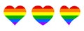 Set gay flag in heart form. Gay marriage rainbow heart icon Ã¢â¬â vector Royalty Free Stock Photo