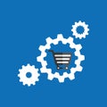 set gear cart shopping buy online icon Royalty Free Stock Photo