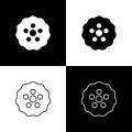 Set Gear icon isolated on black and white background. Cogwheel gear settings sign. Cog symbol. Vector Royalty Free Stock Photo