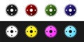 Set Gear icon isolated on black and white background. Cogwheel gear settings sign. Cog symbol. Vector Royalty Free Stock Photo